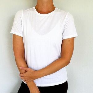 NA-KD white casual loose fit crew neck cotton short sleeve tee size small